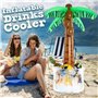 KreativeKraft Seau à Glace Palmier Gonflable 60L Glaciere Bouteille Boissons Accessoires Fête Tiki BBQ Été Decoration Piscine Pl