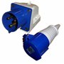 Prise et coupleur 32 A 3 broches 230 V monophasé 32 A IP44 Rainsafe intérieur/extérieur Bleu industriel IEC309-2
