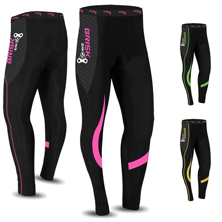 Brisk Bike Pantalon Cycliste Femme Hiver - Pantalons de Cycliste Femme Rembourré Pantalon Cycliste Femme Long (Pink/Black