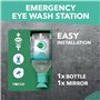 Station Murale De Lavage D'Urgence Focus Avec Support - Traitement Efficace et Stérile pour les Yeux, Facilement fixable au mur,
