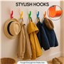 Toughook - Lot de 5 crochets muraux d’école pour accrocher sac et manteaux - incassables - différents coloris
