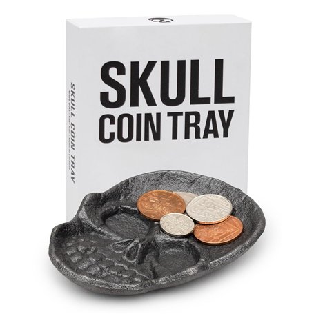 Suck UK - Plateau pour pièces de monnaie en forme de tête de mort | Tirelire gothique | Plateau de rangement de bureau pour bijo