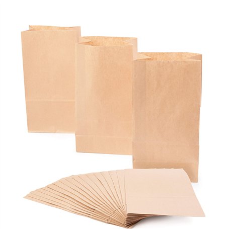 MATANA 100 Sacs en Papier Kraft Brun