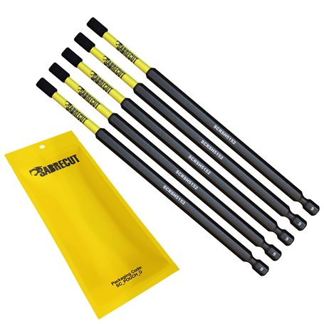 5 x SabreCut SCRH5152_5 152 mm H5 Hex Magnétique Impact Tournevis Embouts Set Single End Heavy Duty Compatible avec Dewalt Milwa