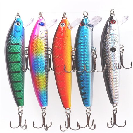 Qtuie Leurres de Pêche Lot de 5 Leurre Peche Bioniques à Couler Lent au Brochet