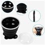 BELLE VOUS (Lot de 4 Gobelet Pliable Silicone de Voyage Noir avec Cordons - 180 ml - Verre Pliable Réutilisable avec Couvercle e