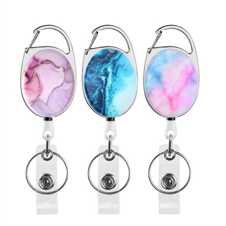 Wisebom Lot de 3 porte-badges rétractables avec clips rétractables pour badge d'identification de ski