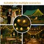 CNMTCCO Lumières Solaires d'extérieur, 8M 40LED Lumières Solaires d'Extérieur, IP65 Waterproof, 8 Modes, Convient pour le jardin