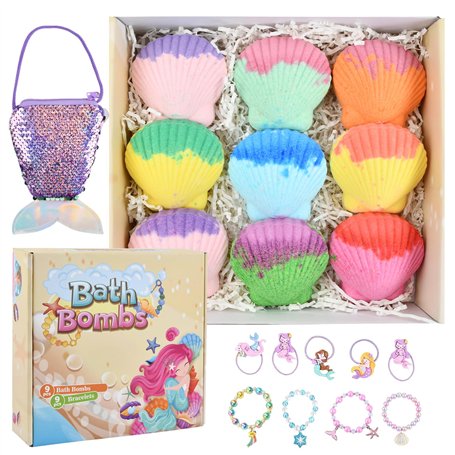 Mapille 9PCS Bombes de Bain pour Enfants avec surprise à l'intérieur