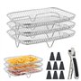 Mapille Grille de Cuisson 3 Niveaux en Acier Inoxydable pour Friteuse à Air