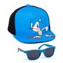 Sonic The Hedgehog Cap Kids et Lunettes de Soleil GRATUITES | Garçons Filles Caractère Bleu Réglable Snapback Baseball Chapeau É