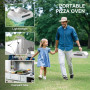 Outsunny Four à pizza portable de 20,3 cm en acier inoxydable avec thermomètre intégré et fenêtre de visualisation pour barbecue