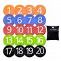 VILUXE Speed & Agility Training Lot de 20 grands marqueurs plats numérotés Multicolore avec poignée antidérapante en PVC Diamètr