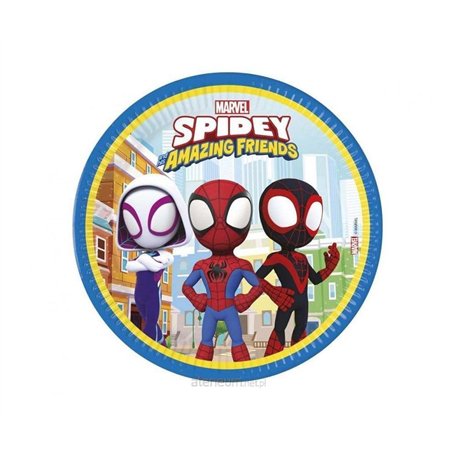 Procos Spidey and His Amazing Friends Lot de 8 assiettes de fête FSC