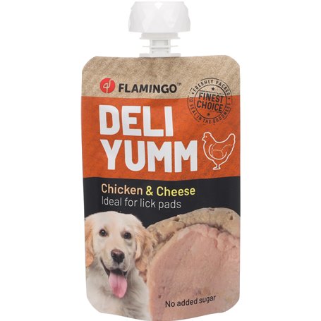 Flamingo Friandises Deli Yumm Pâté avec Poulet et Fromage 90g - Gourmand