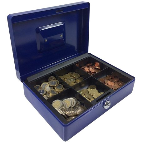 ACROPAQ AG250B - Coffret caisse à monnaie 250x185x80mm Bleu