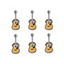 Gamtelightpe Lot de 6 broches en alliage émaillé pour guitare pour homme et femme