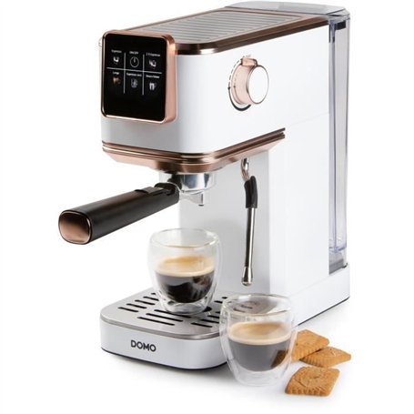 Machine a expresso 3 en 1 - DOMO - DO746K - 1350 W - 20 Bar - Blanc / Rose
