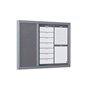 Bi-Office Tableau planning Hebdomadaire + Messages + Courrier et Panneau en Feutre 60 x 40 cm Gris