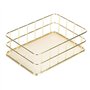 BuyWeek Panier de Rangement, Organisateur de Rangement de Bureau en Treillis métallique Durable Multifonction doré pour Un Usage