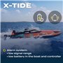OVERMAX X-Tide Bateau de Course RC Télécommandé avec Lumières LED 25 km/h 1200 mAh Batteries 34 Min de Jeu Contrôle de la Vitess