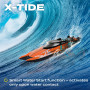 OVERMAX X-Tide Bateau de Course RC Télécommandé avec Lumières LED 25 km/h 1200 mAh Batteries 34 Min de Jeu Contrôle de la Vitess