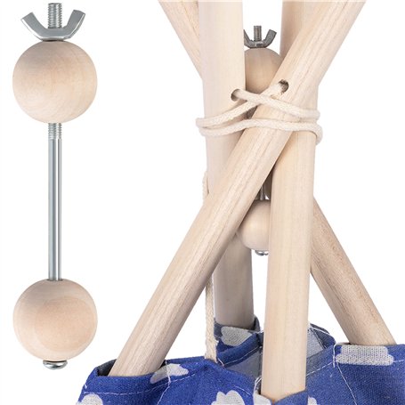 Nukido Tipi Stabilisateur de tente 122 x 3 cm Kit d'outils Tea-Pee pour enfant Stabilisateur Tipi Système de blocage pour systèm