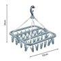 Retoo Séchoir à linge pliable avec 32 clips - Crochet rotatif - Coupe-vent - Porte-chaussettes - Séchoir à linge - Sous-vêtement