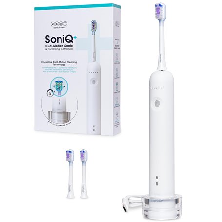 ZENT SoniQ+ Brosse à dents sonique 2en1 avec mouvement rotatif à 60°