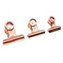 Total de 45 pinces à papier en or rose avec motif bouledogue - 22 mm, 31 mm et 38 mm