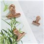 Total de 45 pinces à papier en or rose avec motif bouledogue - 22 mm, 31 mm et 38 mm