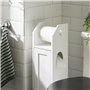 SoBuy® FRG135-W Support Papier Toilette Armoire Porte-Papier Toilette Porte Brosse WC Meuble de Salle de Bain sur Pied en Bois -