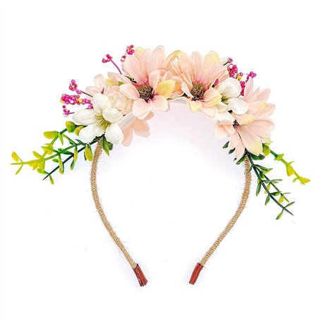 JZK Mariage fleur fille mariée mariée marguerite fleur bandeau tiare pour fille et femme bridal hairband floral garland headpiec