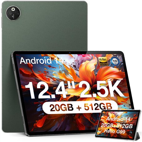 DOOGEE T30 MAX Tablette 512GB ROM(TF 2TB) +20GB RAM Android 14 Écran 12