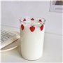 Karriter Tasse à Eau Borosilicate Mignon Fraise Lait de Verres Boire Verres Coupe avec Paille (Color : A)