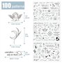 BETESSIN 100Pcs Tatouages Ephémères Tatouages Temporaires Femmes Fille pour Visage Corps Main
