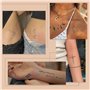 BETESSIN 100Pcs Tatouages Ephémères Tatouages Temporaires Femmes Fille pour Visage Corps Main