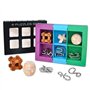 Chonor 6 Pièces 3D Puzzle en Métal Casse-tête en Bois - Classique Brain Teaser IQ Puzzle Éducatif Jouet Jeu Jigsaw pour Enfants 