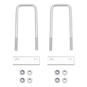 Create idea Lot de 2 kits de boulons en U carrés en fer galvanisé avec écrous M10 pour voitures