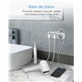 TESSAN Prise Multiple Electrique USB, Multiprise Murale 3 Sortie AC et 2 Ports USB, 5 en 1 Secteur avec Interrupteur, Convient p