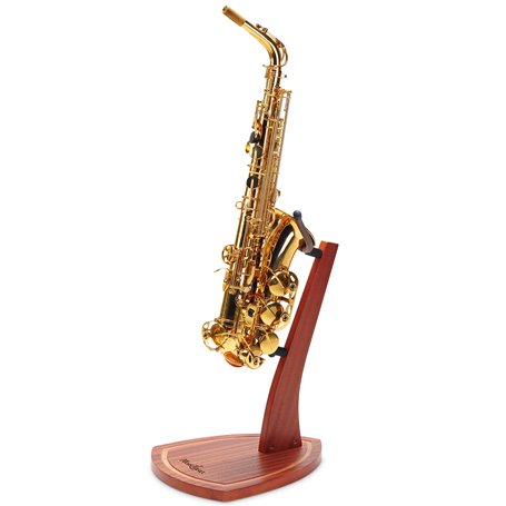 Musbeat Support de saxophone en bois avec base lourde fabriquée à la main