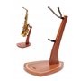Musbeat Support de saxophone en bois avec base lourde fabriquée à la main, support cadeau pour saxophone avec 2 empiècements en 