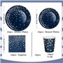 Nkaiso Anniversaire Vaisselle de fete 120 Pièces Bleumarine et Argent Party Assiette Anniversaire Set Comprendre Assiette Jetabl