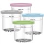 GoMaihe 4 PCS Bacs à Creami Glacée Pour la Sorbetière Ninja Creami: Accessoires Pour Machines à Glace Pour la Série NC301 NC300
