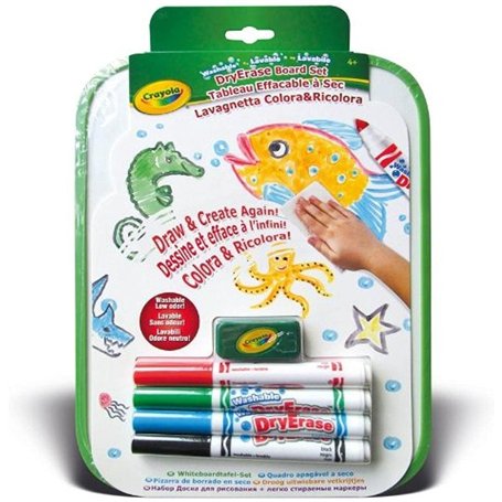 Crayola - Tableau Colora & Ricolora avec 4 feutres effaçables à sec
