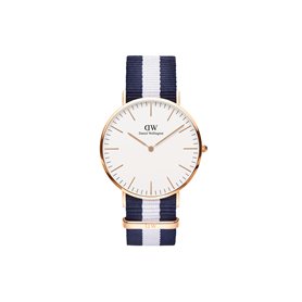 Daniel Wellington Classic Glasgow, Montre Bleu-Blanc/Or Rose, 40mm, NATO, pour Hommes Daniel Wellington Classic Glasgow