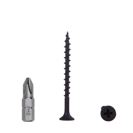 (Lot de 50 vis) Vis en acier au carbone phosphaté noir pour cloison sèche 3