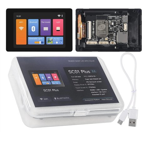 TECNOIOT 1 pièces WT32-SC01 Plus Carte de développement ESP32 3.5 Pouces 320X480 Tactile LCD Bluetooth WiFi