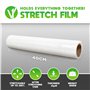 V1 Trade Film Etirable Demenagement - 2 Rouleaux Film Palette Transparent 40cm x 170m - Plastique Protection pour Colis et Meubl