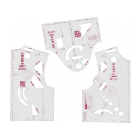 Ensemble de 3 pièces pour vêtements Règle Tailor Vêtements Tissu Couture Outil de Conception Règle Règle Française Modèle de Réd